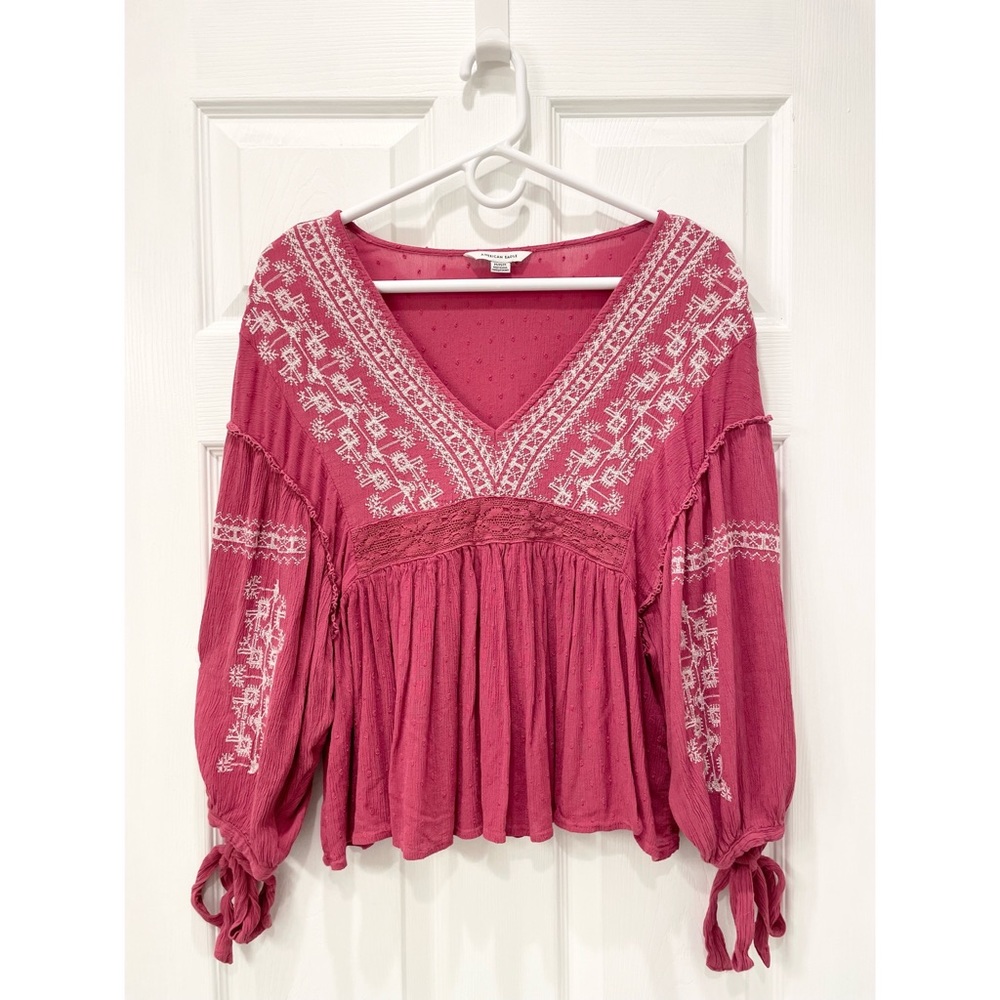 American Eagle Outfitters Embroidered Top